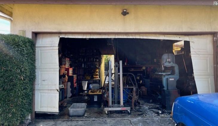 Firefighters Battle Ventura Garage Fire