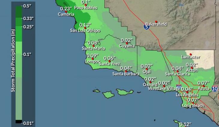 Santa Ana Winds Will Give Way To A Slight Chance Of Very Light Rain By Wednesday